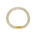 18k Gold Plated Stainless Steel Non Tarnish Jewelry Zircon Waterproof Bracelet for Women