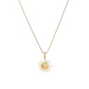 18K Gold Plated Stainless Steel Sun Pendant Necklace Sunshine Charm Necklace for Women Jewelry