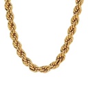 18K Gold Plated Stainless Steel 8MM Womens Necklace Twist Rope Chain