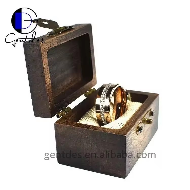Custom Design Koa Wood Ring Box Jewelry Accessories Parts for Engagement and Wedding Fashion Ring Boxes