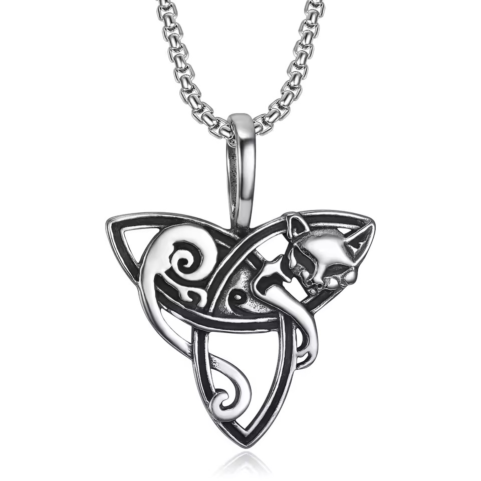 Nordic Viking Jewelry Vintage Stainless Steel Animal Symbol Viking Norse Pendant Necklaces for Men Women