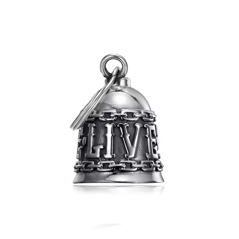Custom Campanas Biker Motorcycle Pendant Bell Live to Ride Bell Biker Bells Good Wishes Gifts for Riders