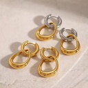 Non Tarnish Minimalist Gold Plated Stainless Steel Hypoallergenic Dangle Drop Hoop Earring Jewelry