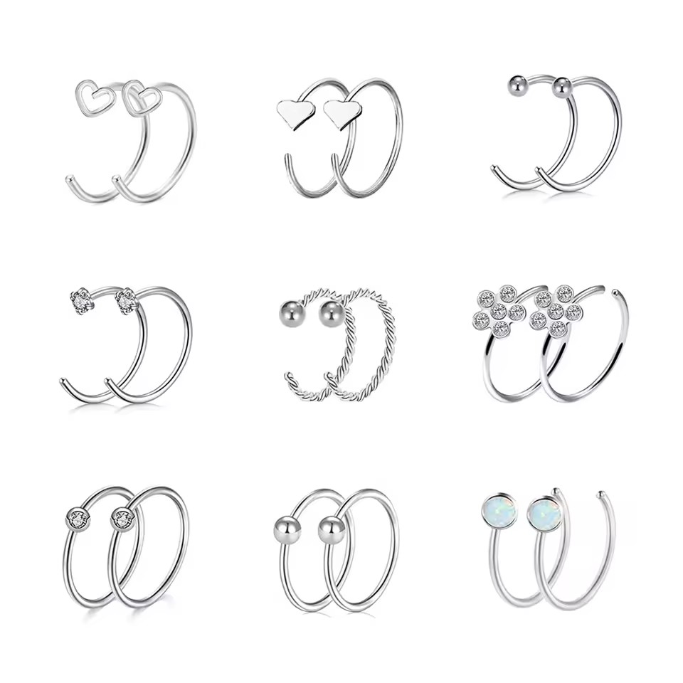 Wholesale Custom Faux Piercing Jewelry Hypoallergenic Stainless Steel Lip Septum Piercing Hoop Nose Ring
