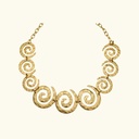 Stainless Steel Vintage Personality Irregular Pleated Geometric Spiral Pattern Necklace for Women's