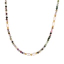 Tourmaline Colorful Natural Stone Beads Fresh Water Precious Beads Necklace Retro National Style Minority Clavicle Chain