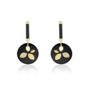 Classic Design Vintage Black Ceramic Jewelry 925 Sterling Silver Drop Earring for Ladies