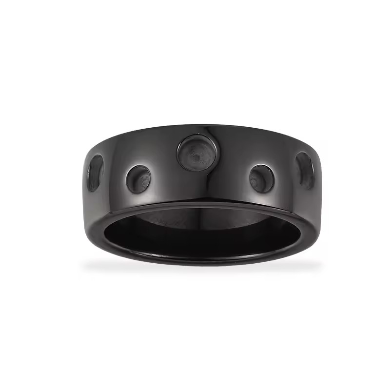 Factory Handmade 8mm Wide White and Black Ceramic with 6 Big Holes and 6 Small Holes Accessories for Jewelry Ring Making