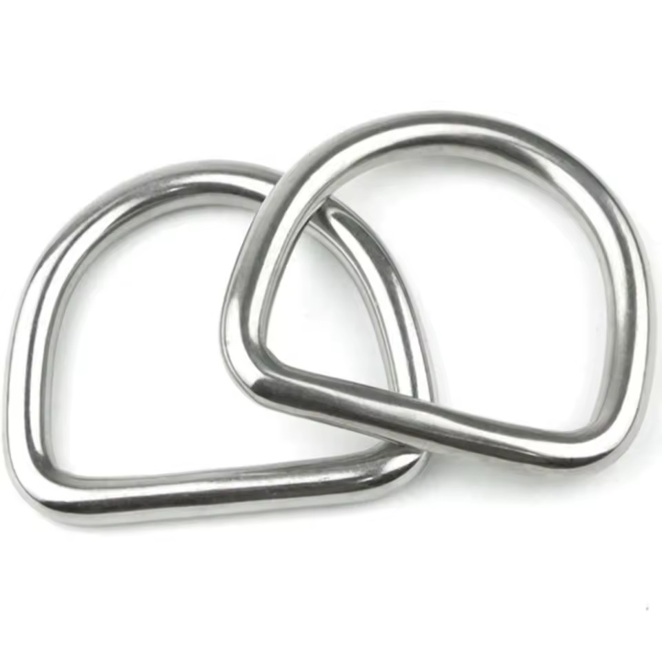 5mm X 50mm Stainless Steel 304 316 Welded Strong D Shape Rings Dee Ring Metal Heavy Duty Welded D Ring