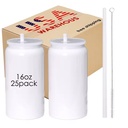 Wholesale 16oz Powder Coated Ceramic Cups Double Walled Vacuum Stainless Steel Can Coolers for Cola Beer Sublimation Tumbler for