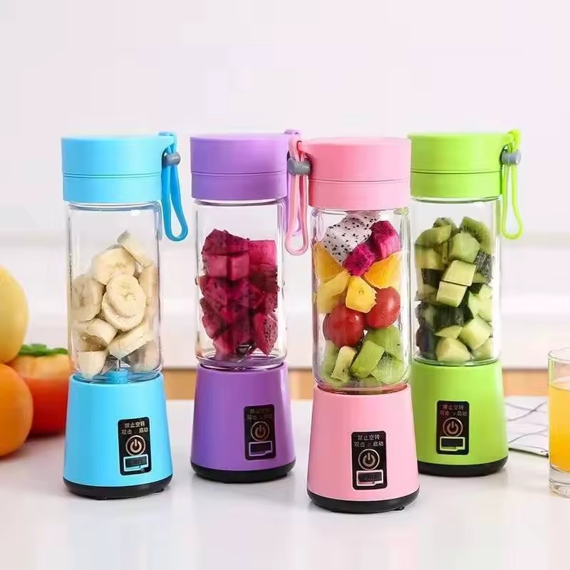 Portable 380ML Electric USB Rechargeable Automatic PP Blender 6 Stainless Steel Blades Mini Fruit Juicer Mixer Custom Logo Safe