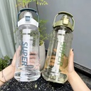 Super Capacity 2L Straw Type PC Water Cup with One-Click Lid Opening for Students Sports Fitness