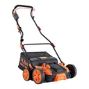 Electric 16 Inch 2 in 1 Scarifier Lawn Mower with 14.5 Gallon Thatch Bag Corded 15 Amp 120 V 15mm Cutting Height