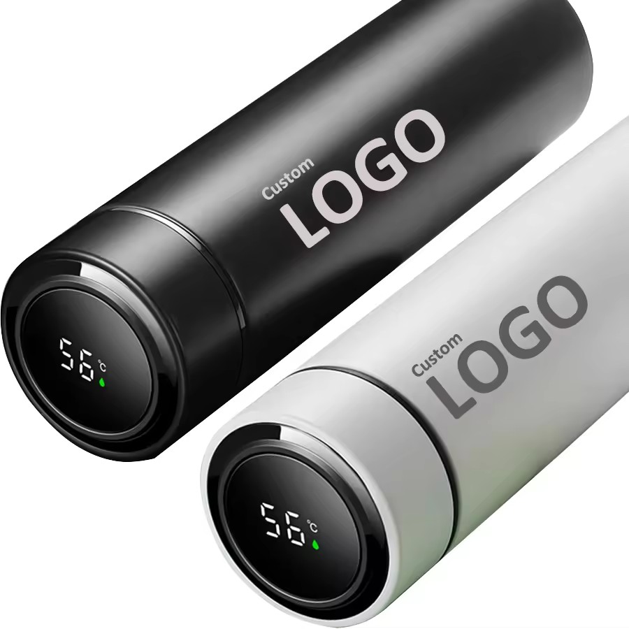 Wholesale 500Ml Thermal Vacuum Flask Metal Thermos Smart Drinkware Drink Stainless Steel Water Bottle With Temperature Display