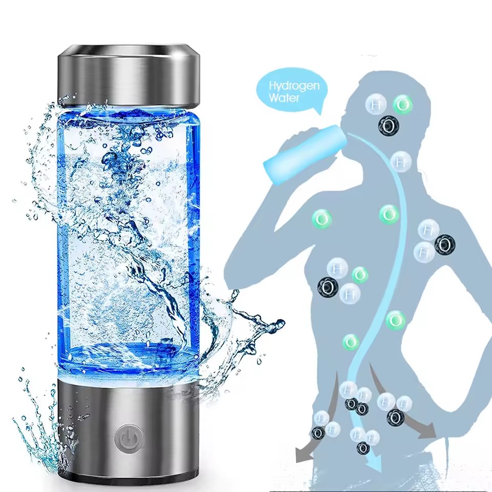 High Quality 420ml Hydrogen Water Bottle Spe Pem 5000Ppb 6000Ppb Portable Hydrogen Bottle Water Generator with Canula