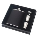 Factory Wholesale Matte Black Stainless Steel Hip Flask 6oz 7oz 8oz Portable Outdoor Square Design Custom Logo Modern Style