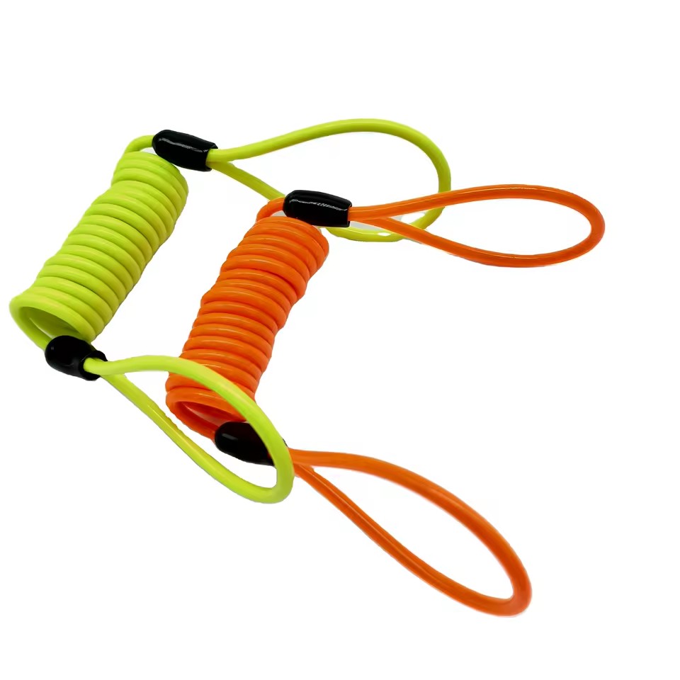 Wholesale Safety Tool Strap Plastic Spiral Pin Coiled Lanyard Terminal Loops/ Reminder Spring Cable Warning Rope