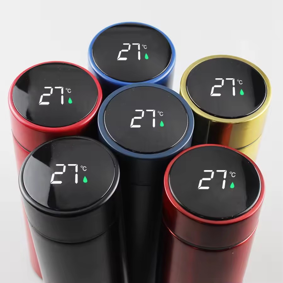 Christmas 2025 500Ml Smart Digital Thermos Vacuum Flask Double Wall Stainless Steel Insulated Led Water Bottle With Tea Infuser