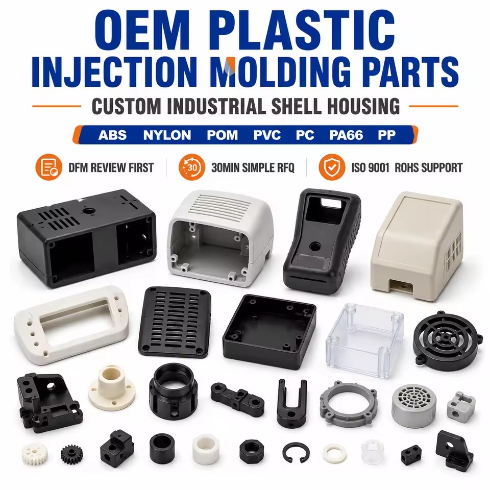 OEM Plastic Injection Molding Parts Manufacturer for ABS Nylon POM PVC PC PA66 PP Custom Industrial Shell Housing