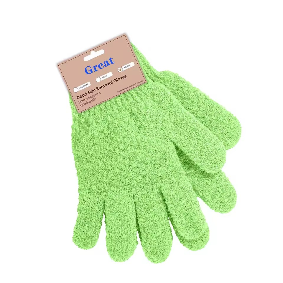 Wholesale Popular Body Scrubber Nylon Bath Glove Custom Exfoliating Gloves Bath Mitt Shower Exfoliating Gloves