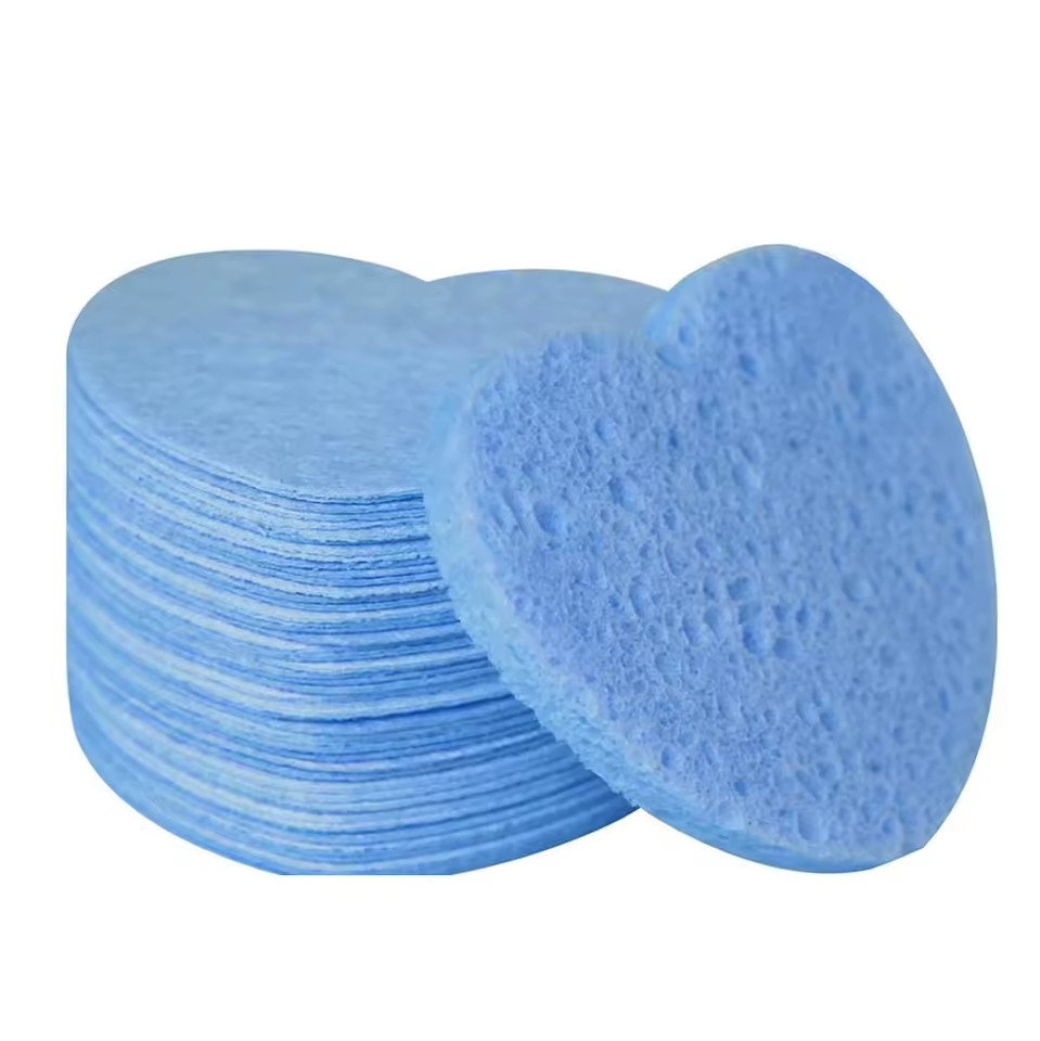 Hot Selling Spa Estheticians Massage Heart Shape Sponges Cellulose Facial Cosmetic Sponge Compressed Facial Cleansing Sponge Pad