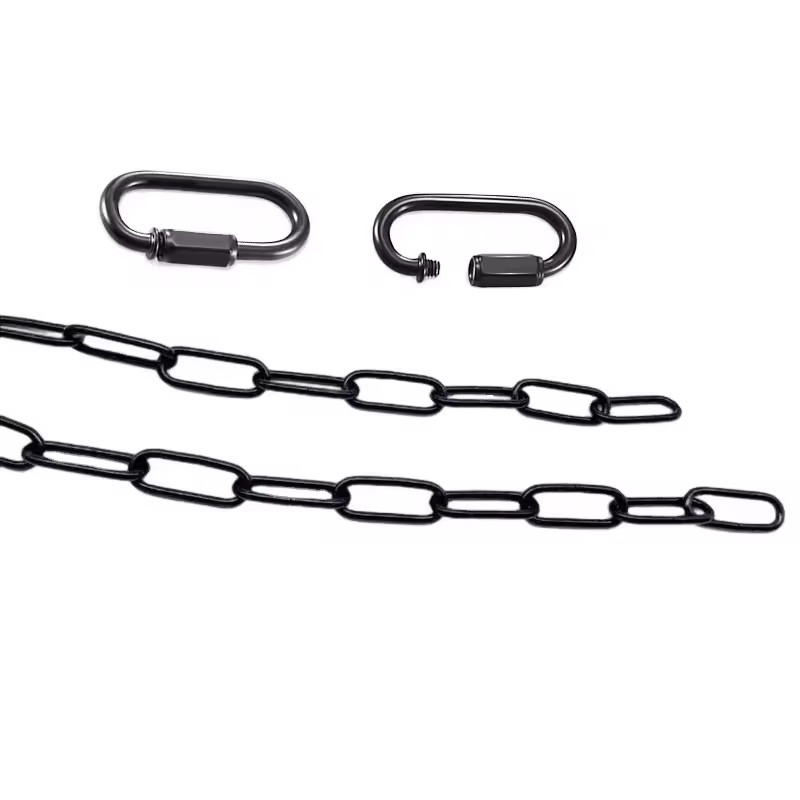 Black Pendant Light Fixture Chain Permits Installation of Chain-Hung Fixtures on High Ceilings