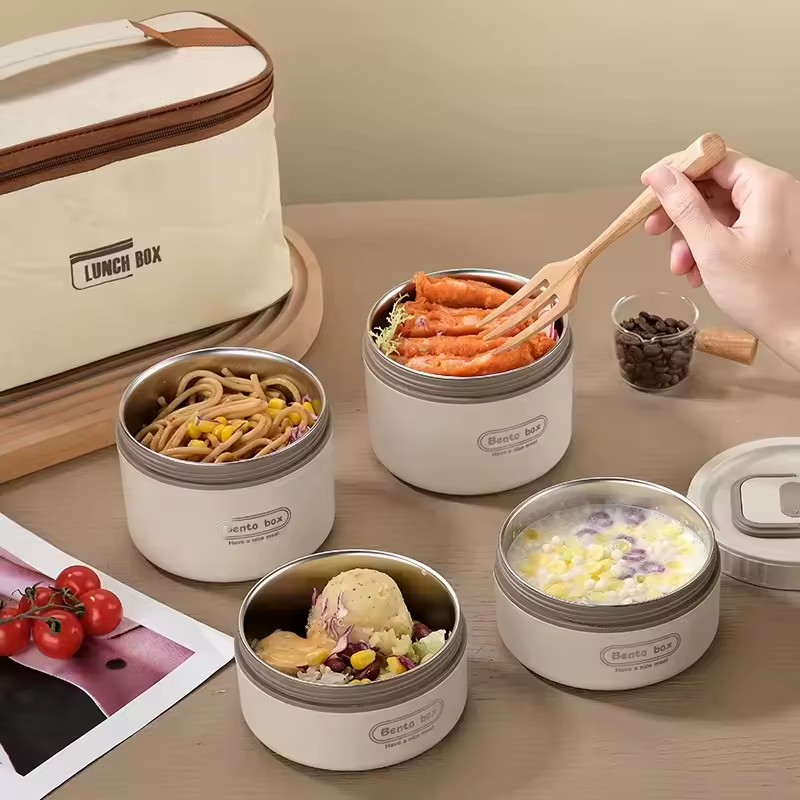 Adult Lunch Box Lunch Box Stainless Steel Metal Insulated Lunch Box with Bag