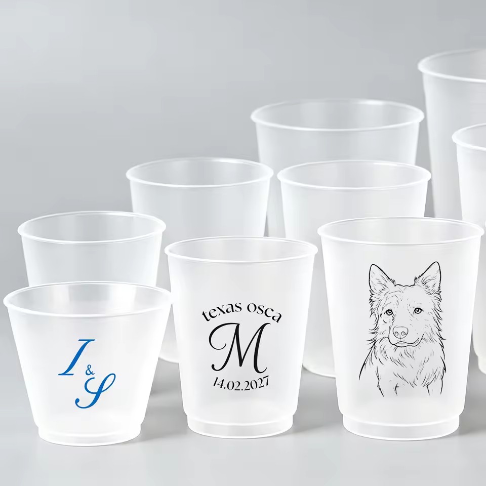 Custom Logo 380/500/700ml U Shape Transparent Frosted Hard PP Injection Plastic Cups for Juice/Boba/Bubble Tea Single Wall 90mm