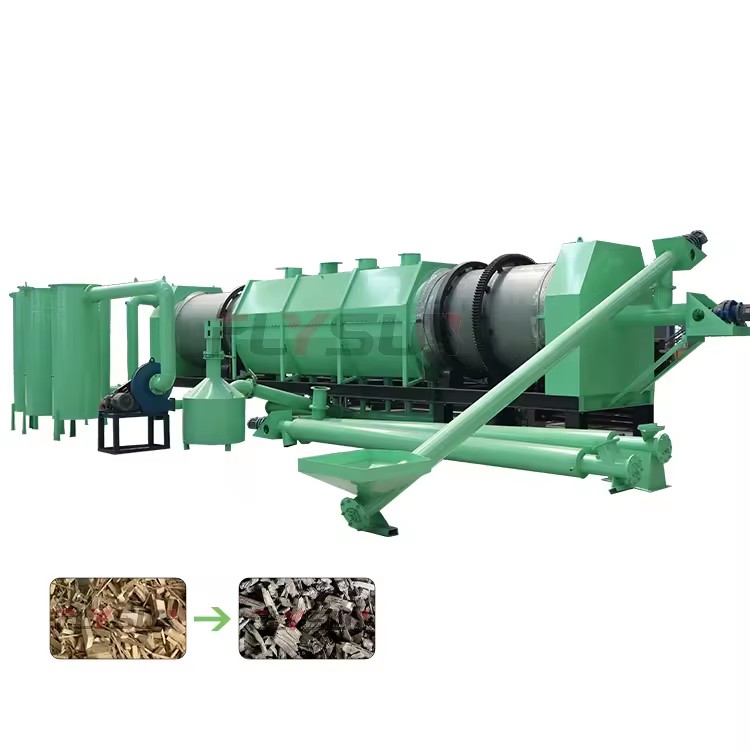 Large-Capacity Continuous Carbonization Equipment Waste Heat Recovery Wood Charcoal Making Machine Undertaking EPC Projects