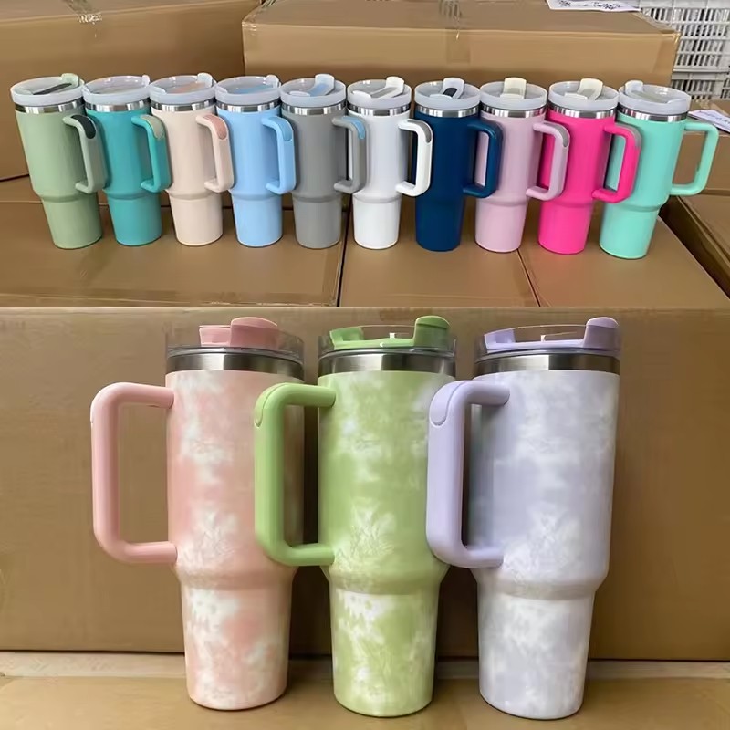 40oz Tumbler Double Wall Thermal Insulated Drinking Glasses Coffee Mugs for Latte Cappuccino Espresso Glass Tea Cups With Handle