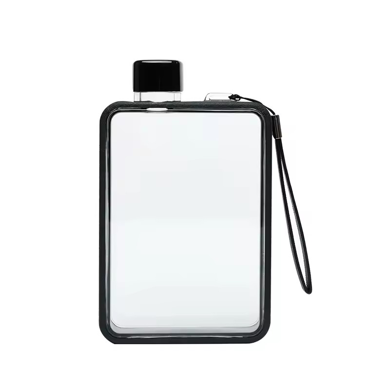 380ml Flat Notebook Water Bottle Plastic BPA Free Non Toxic Leakproof Portable