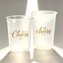 350ml pp Shatterproof Frost Cups for Wedding Guests Toast Personalized Hard Plastic Cups for Engagement Party Souvenirs Monogram