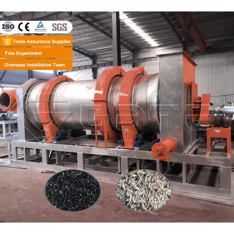 Activated Carbon Wood Charcoal Carbonization Furnace Continuous Charcoal Production Line New Motor 300-1200KG/H Factory Price
