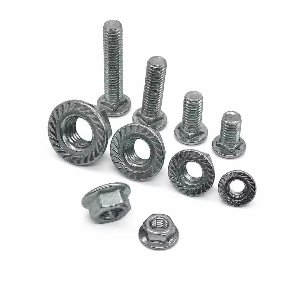 Anti Loosening Zinc Plated Flange Bolt With Serrated Flange Nut for Equipment Frame Assembly Hardware Fasteners