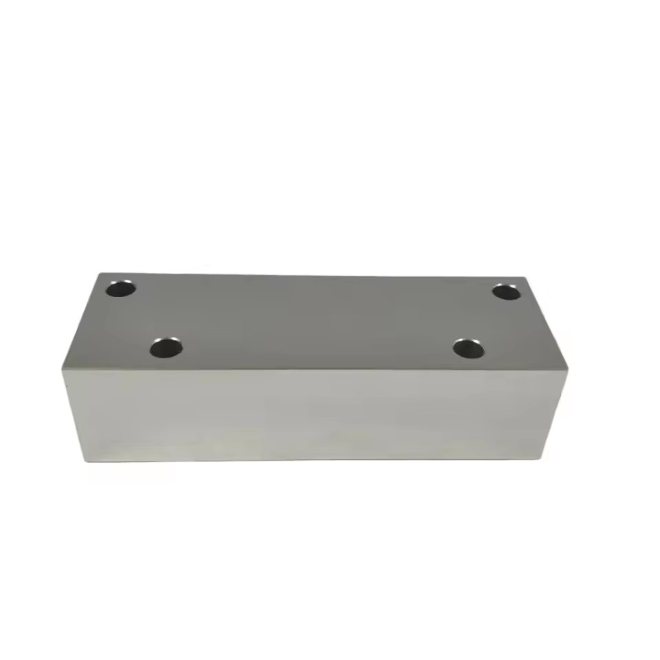 Custom Rectangular Aluminum Hydraulic Manifold Block CNC Machined Pneumatic Valve Plate