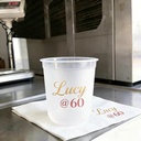 350ml U Shape Frosted Factory Price Customized Printing Coffee Plastic Cup Clear Transparent Plastic Cups with Dome Lids Wedding
