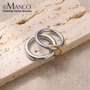 Emanco Fashion Stackable Waterproof Stainless Steel Rings Luxurious and Fade-Resistant Geometric Shapes Fashionable Style Rings