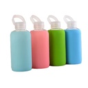 500ml Eco-friendly Glass Tumbler Food Garde Drink Glass Water Bottle Cup with Silicone Sleeve Lid