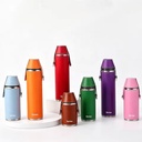 Cylinder Hip Flask, Stainless Steel Hip Flask,8oz 12oz Leather Flask with 4 Cups