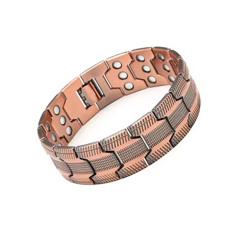 Wholesale of Popular Fashionable Retro Three-row Magnetic Bracelets Suitable for Both Men and Women