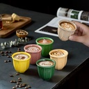 Wholesale 6-piece Set of Embossed Tulip Ceramic Cups 100ml Middle Eastern Arab-style Ceramic Espresso Cups