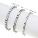 Wholesale Luxury 3/4/5MM Miami Custom 316 Stainless Steel Tennis Bracelet 5A Zircon Handmade Armband Women Wedding Tennis Bangle