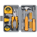 24pc Yellow Small Compact Hard Case Home Repair Basic Hand Tool Set. Household Handyman Hex Keys Pliers Screwdrivers. OEM Ready
