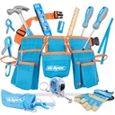 16pc Blue Child Size Tool Belt & Real Metal DIY Repair Hand Tools OEM ODM Home Tool Kit Set with Hard Case for Kids