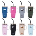 BPA Free High Borosilicate 32oz Glass Tumbler Cup Mug With Lid and Silicone Sleeve