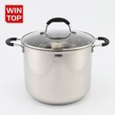 10L 14L Soup Post Stainless Steel Cooking Stock Pot With Glass Lid