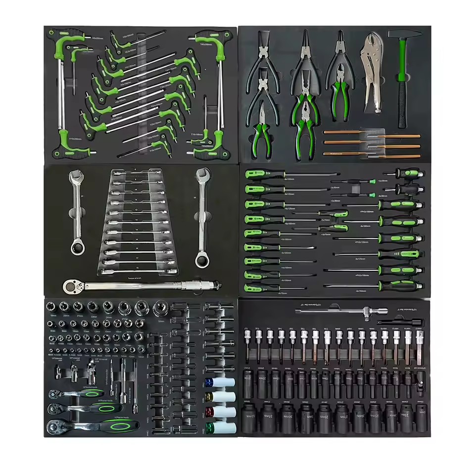 200 Pcs Professional Durable Mechanic Hand General Hardware CRV Tool Sets for Auto Repair EVA Tray Tool Combination Kit