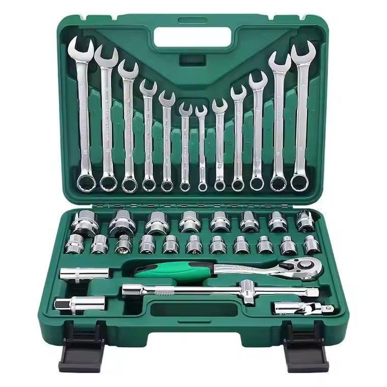 37-Piece Professional Mechanic Car Storage Hardware Kit Ratchet Socket Set with Case & OEM Hard Case Includes Sander
