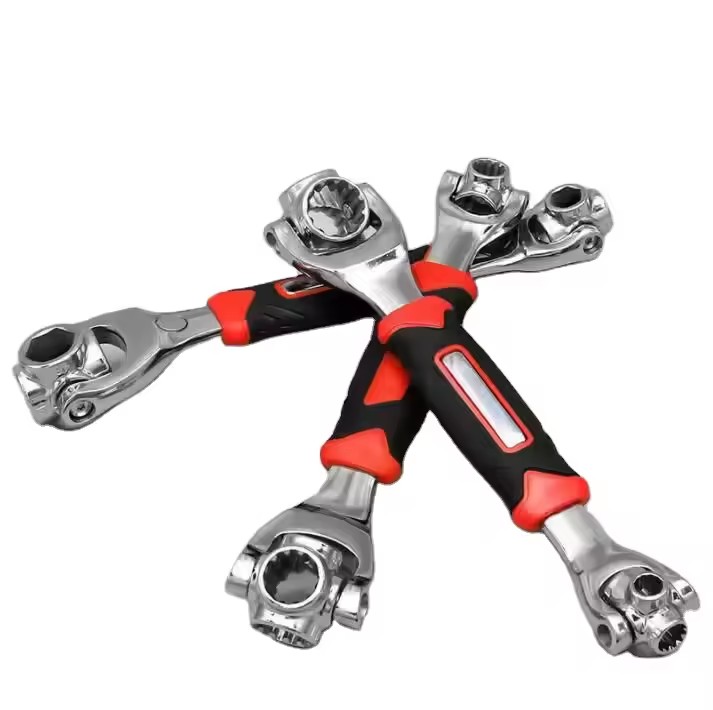 Auto Repair 8-in-1 Dog Bone Universal Socket Wrench With Rubber Handle