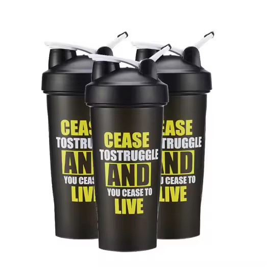 500ml BPA Free Plastic Protein Shakes with Mixer Ball Custom logo and Color Custom